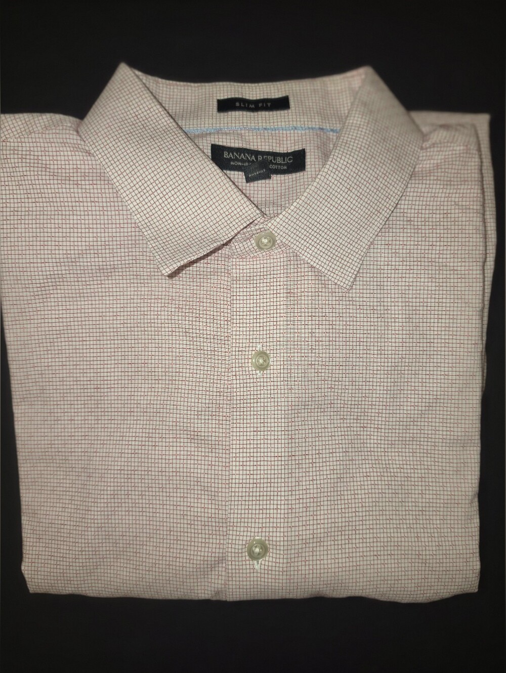 Banana Republic Men's Light Pink Microcheck Dress Shirt - Subtle Pattern